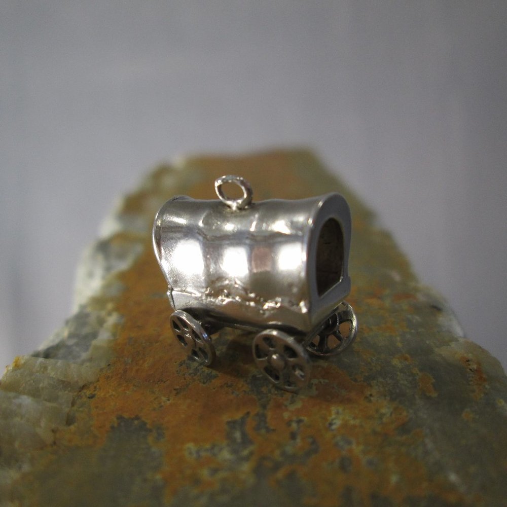 Sterling Silver Charm Conestoga Covered Wagon